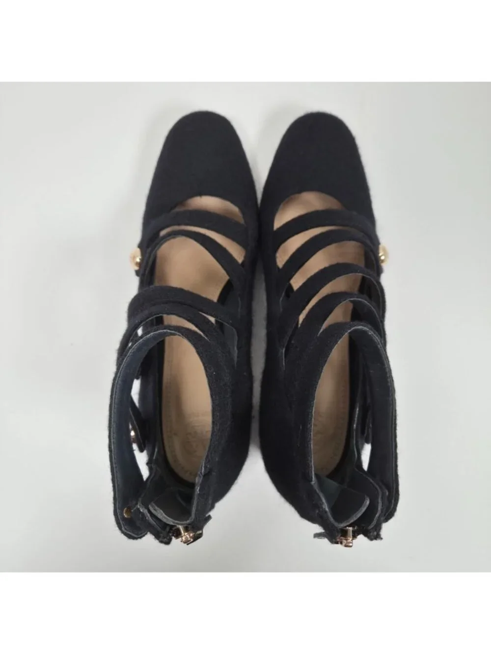 Tory Burch Marisa Women's Black Suede Studded Strappy Heels US Size 10M